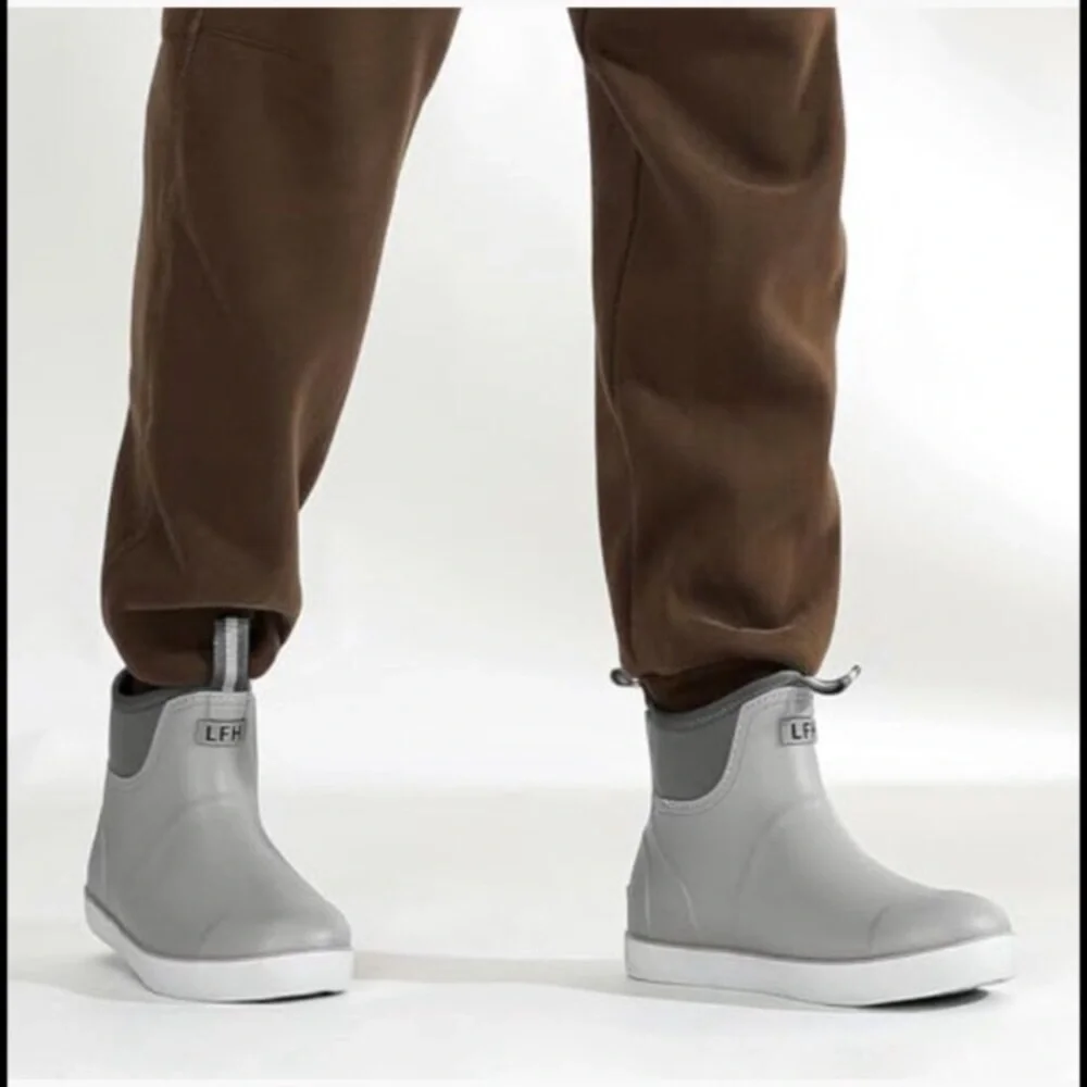 Waterproof Ankle Rain Boots Men Anti-Slip Traction Outdoor Rubber Fishing